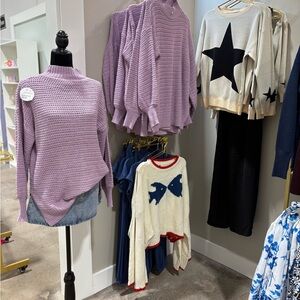 Lilac Turtleneck Sweater for Women